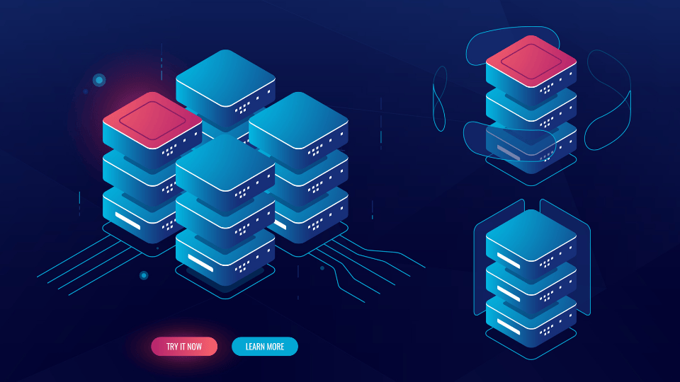 Concept of blockchain technology with a digital ledger and chain of secure data blocks.