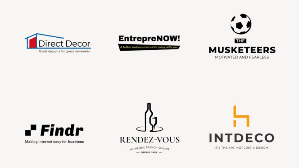 A collection of creative logos for various brands, showcasing Logo Design.